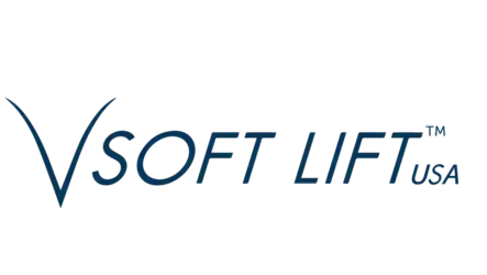 Logo: "Vsoft Lift USA" in blue script with a stylized "V" shape.