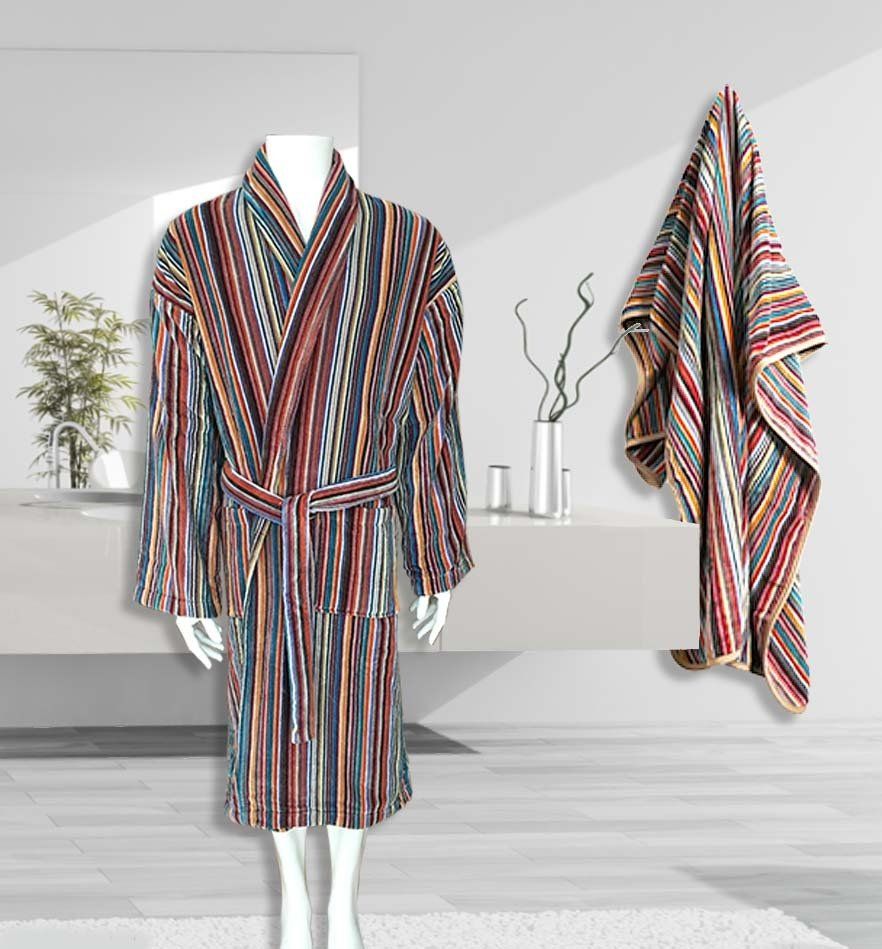 Smithy Stripes Naturals Luxury Bathrobe & Bath Sheet