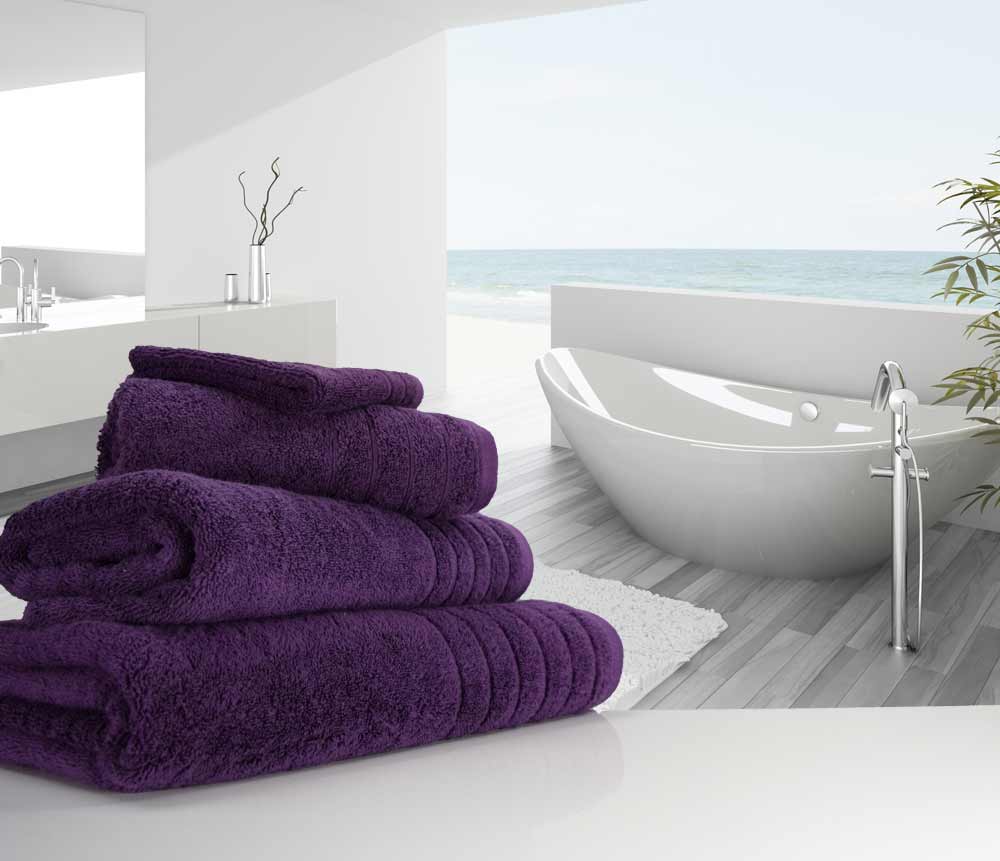 Aubergine Purple Towels - linenHall brand
