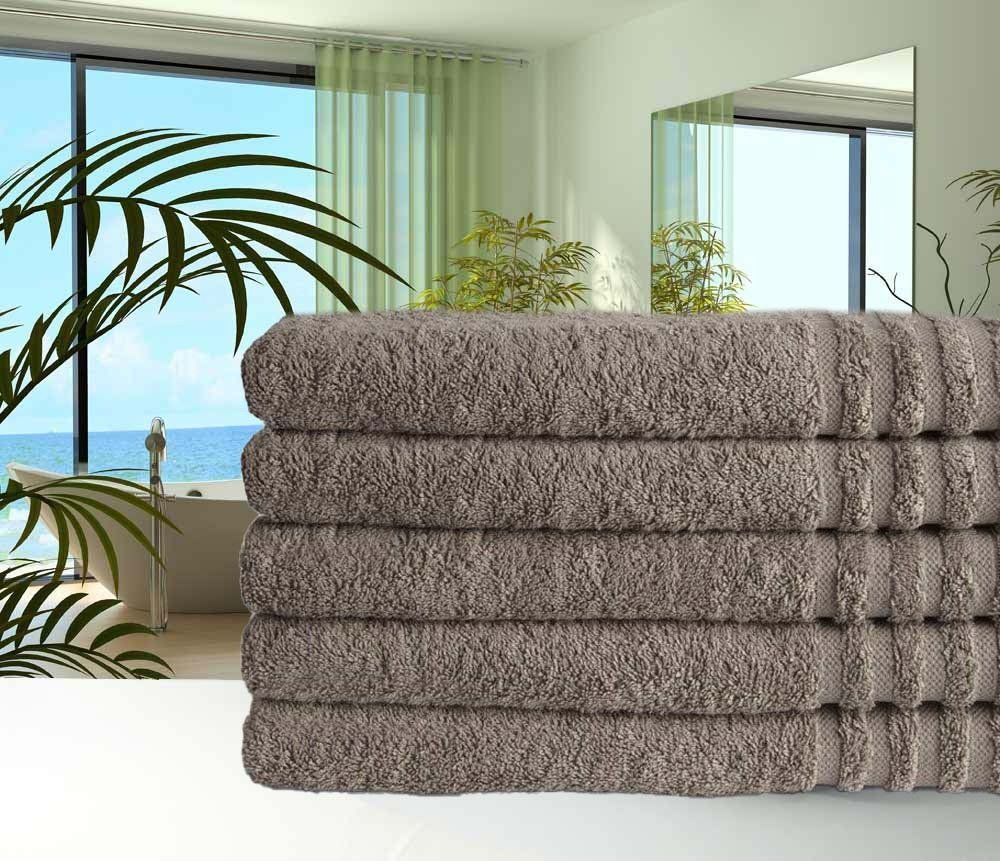 Bale of taupe colour towels
