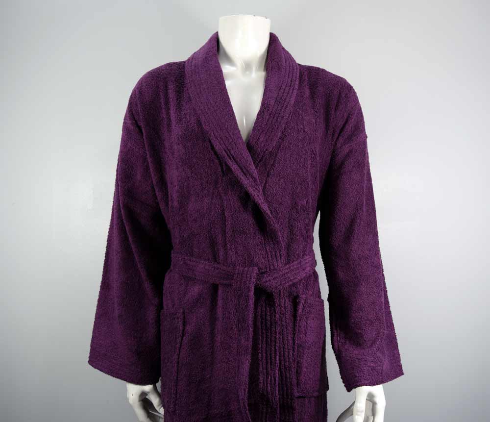 Aubergine purple bathrobe 400 gsm