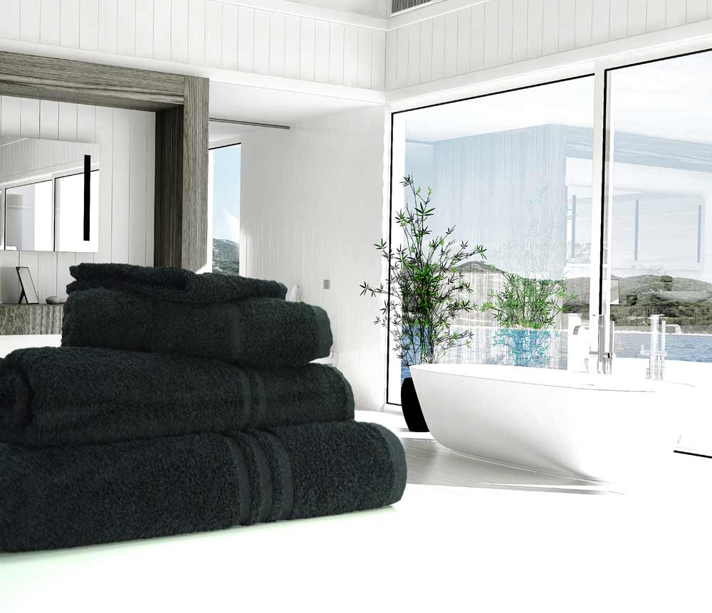Black towels 500 gsm