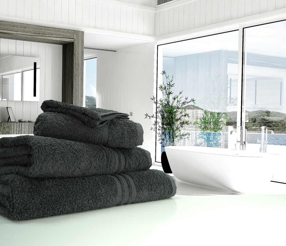 500gsm Charcoal dark grey towels