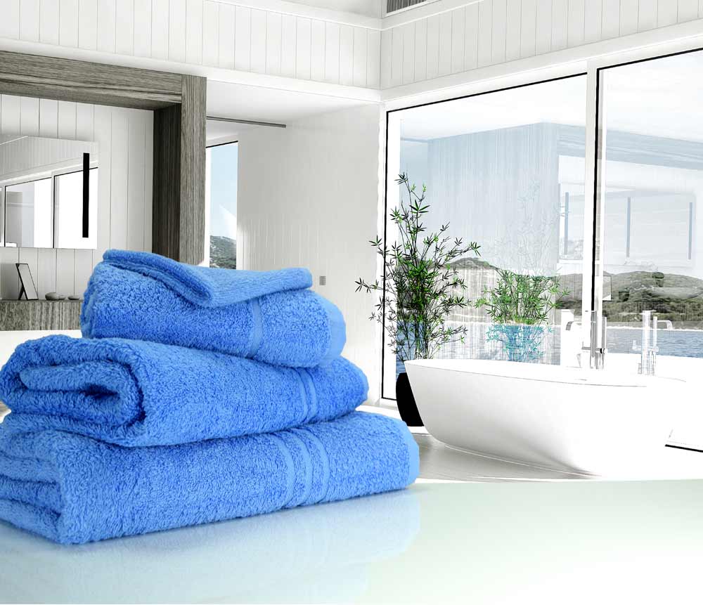 500gsm Mediterranean blue towels