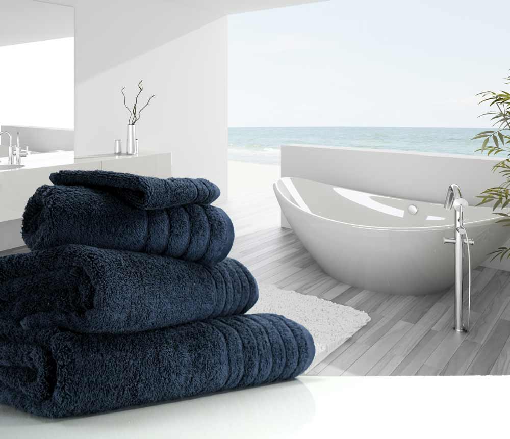 Dark Navy Blue Towels - linenHall brand