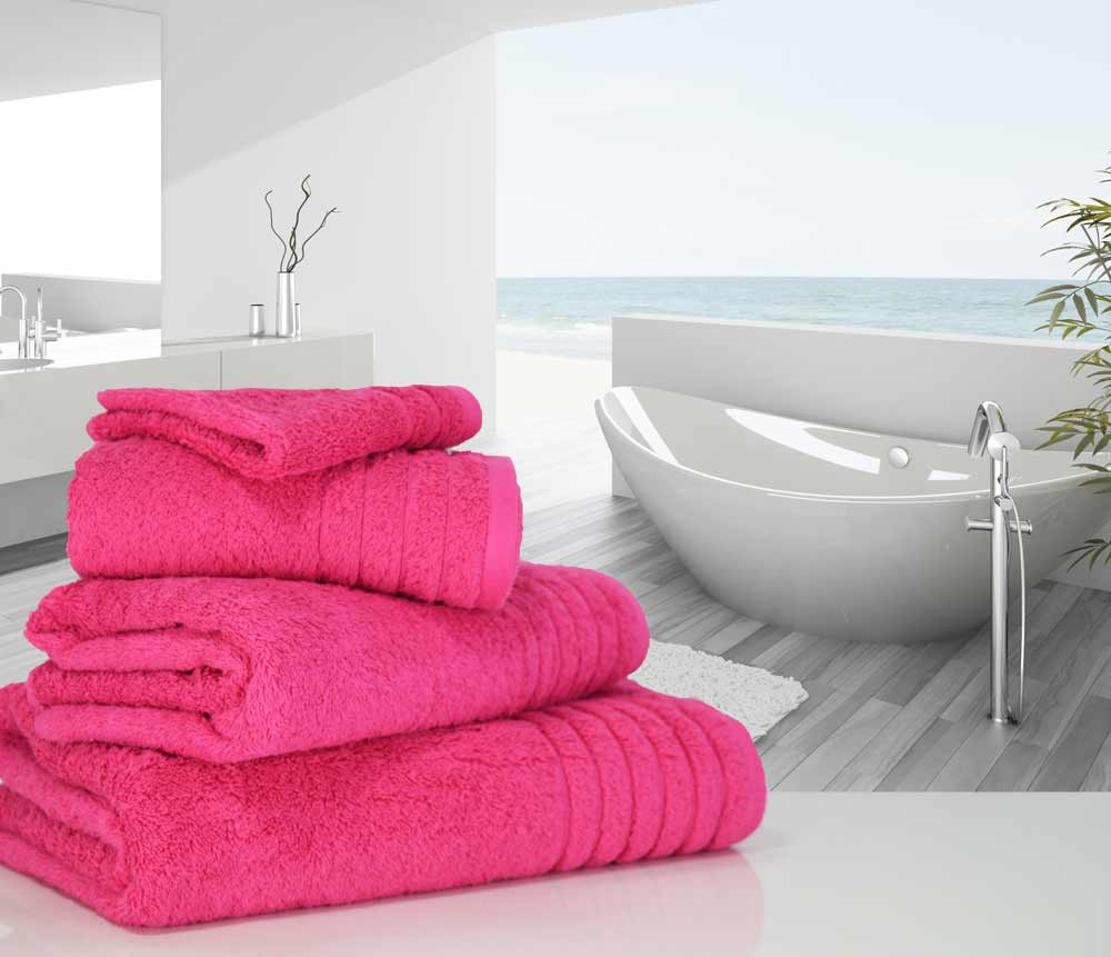 Hot Pink Cerise Towels - linenHall brand