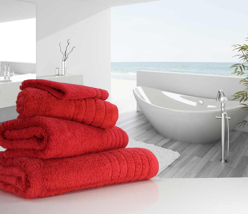 Cherry Red Towels - linenHall brand