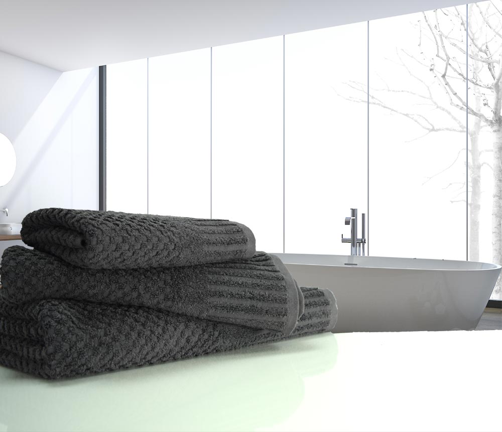 Charcoal dark grey quick dry towels