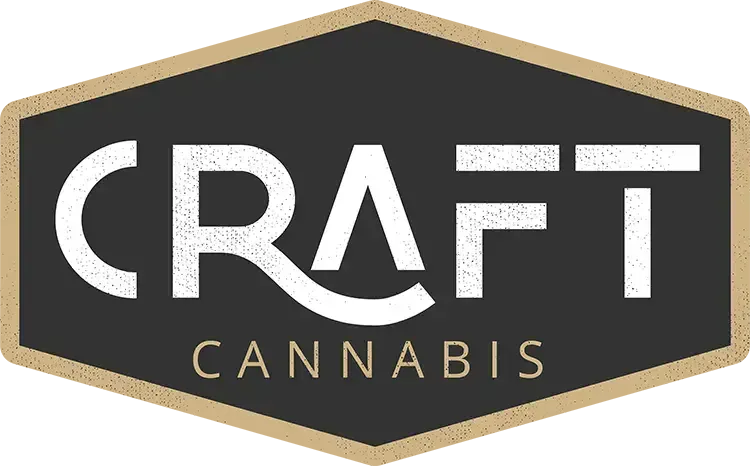 Logo for Craft Cannabis: Black hexagon with white text