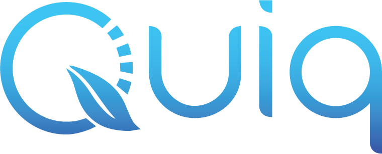 Blue logo of the word