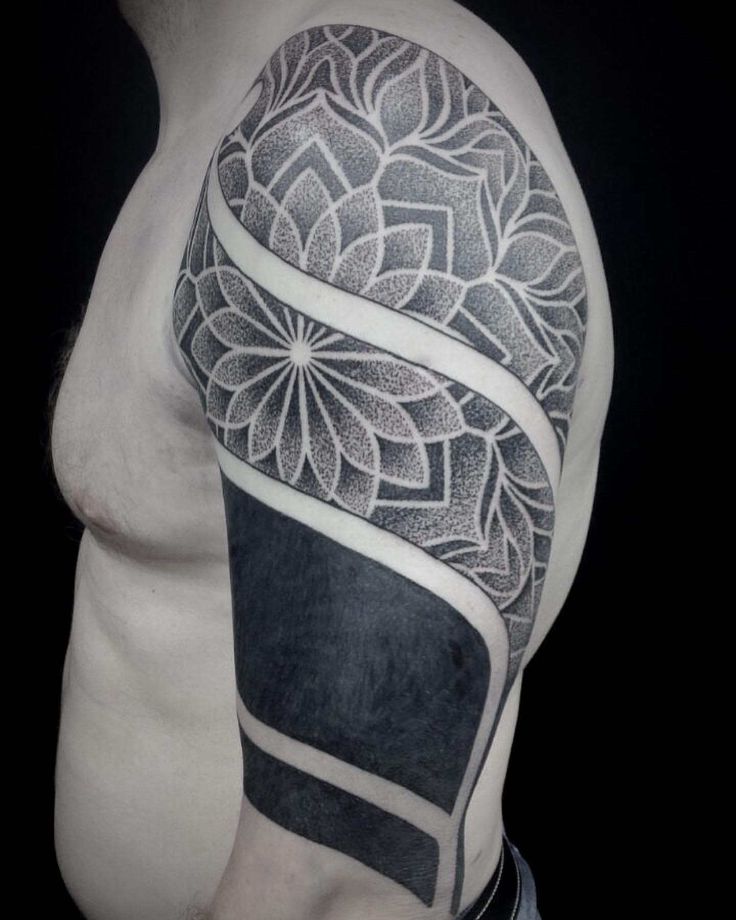 Geometric Dotwork and Blackwork Tattoo by Lex at Black Gold Tattoo Co in Edmonton Alberta Canada