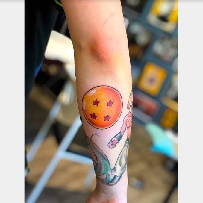 Dragonball Tattoo by Tony Honning at Crimson Empire Tattoo in Edmonton Alberta Canada