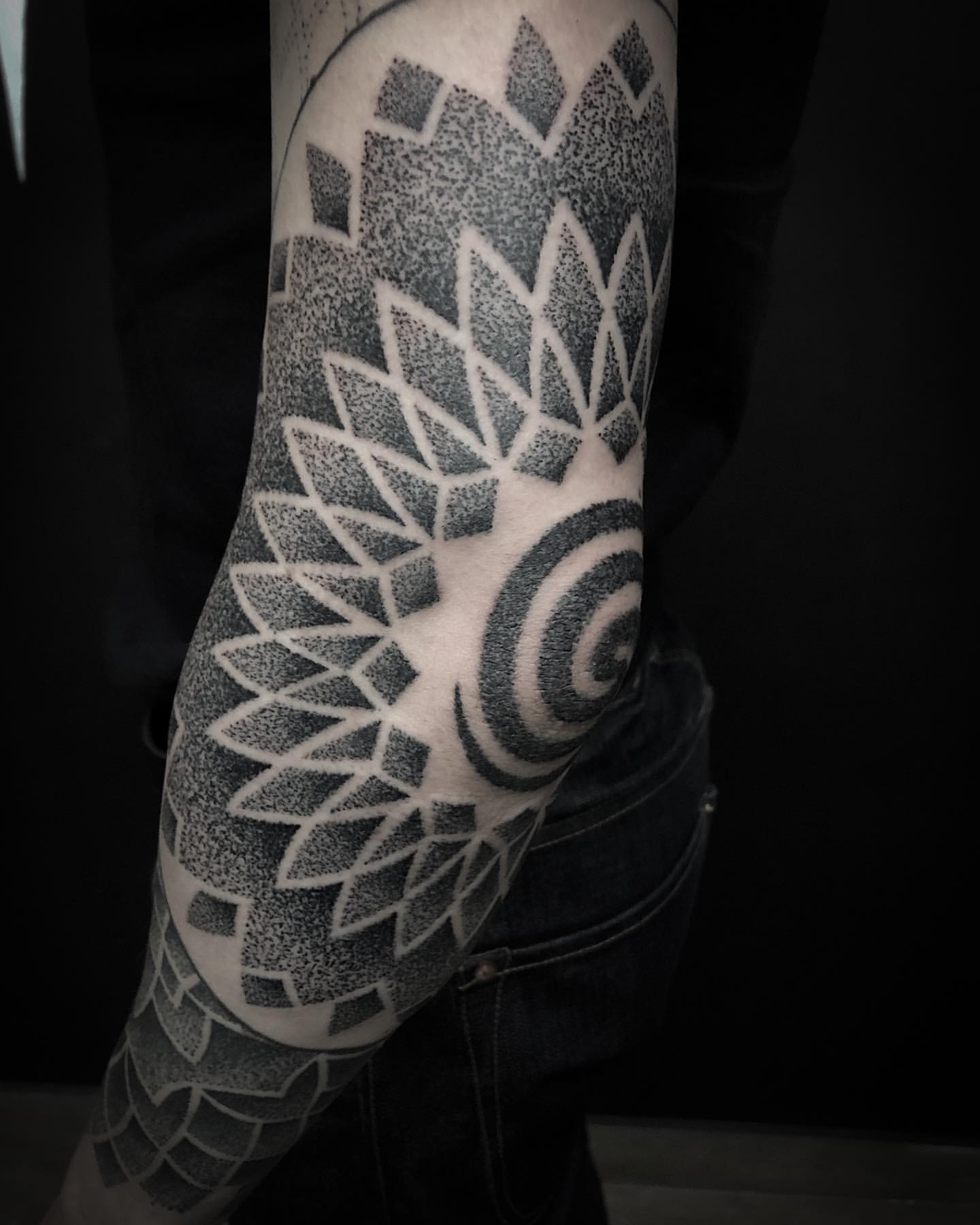 Geometric Dotwork Tattoo by Lex at Black Gold Tattoo Co in Edmonton Alberta Canada