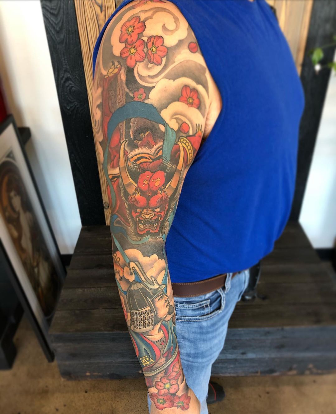 Watanabe No Tsuna Sleeve by Curt Semeniuk at Crimson Empire Tattoo in Edmonton Alberta Canada