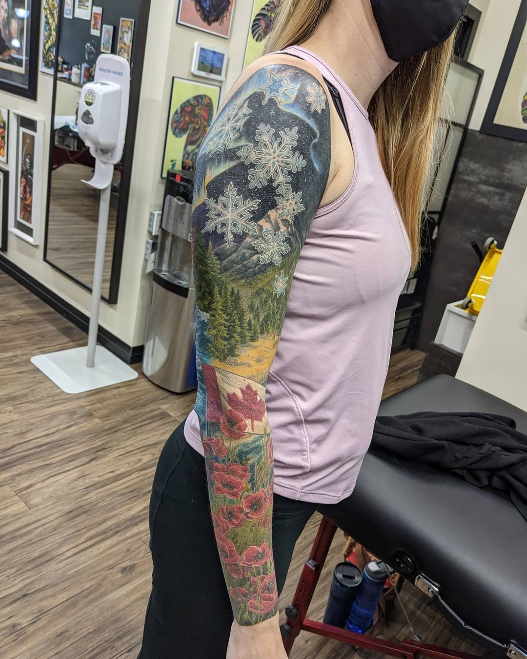 Nature Scenery Sleeve by Kevin Sherritt at Black Gold Tattoo Co in Edmonton Alberta Canada