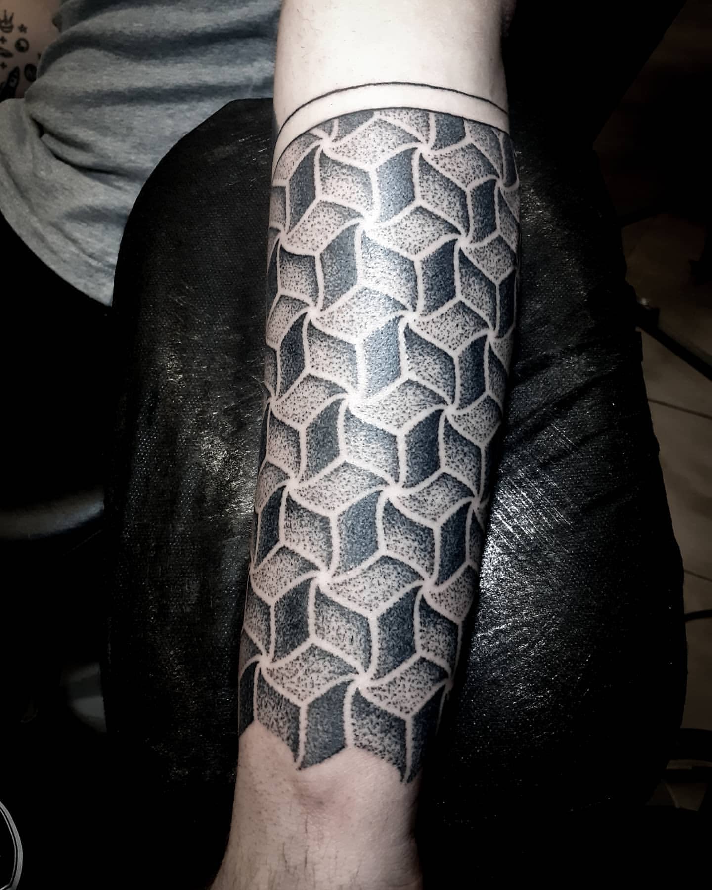 Geometric Dotwork Tattoo by Lex at Black Gold Tattoo Co in Edmonton Alberta Canada