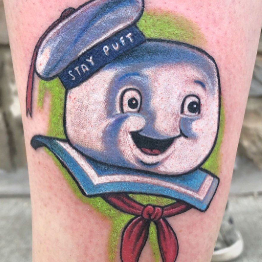 Stay Puft Tattoo by Chris Labrenz at Black Gold Tattoo Co in Edmonton Alberta Canada