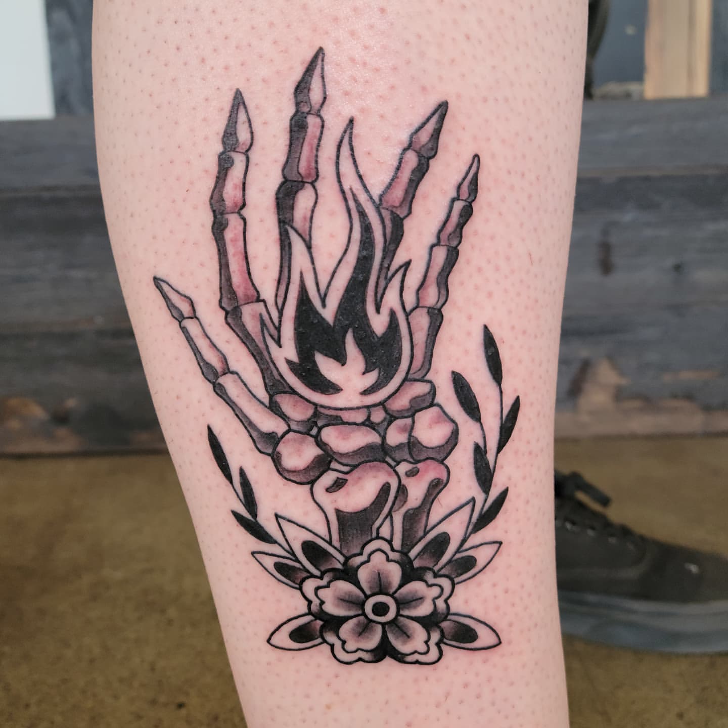 Skeleton Hand Tattoo by Sheila Anderson at Crimson Empire Tattoo in Edmonton Alberta Canada