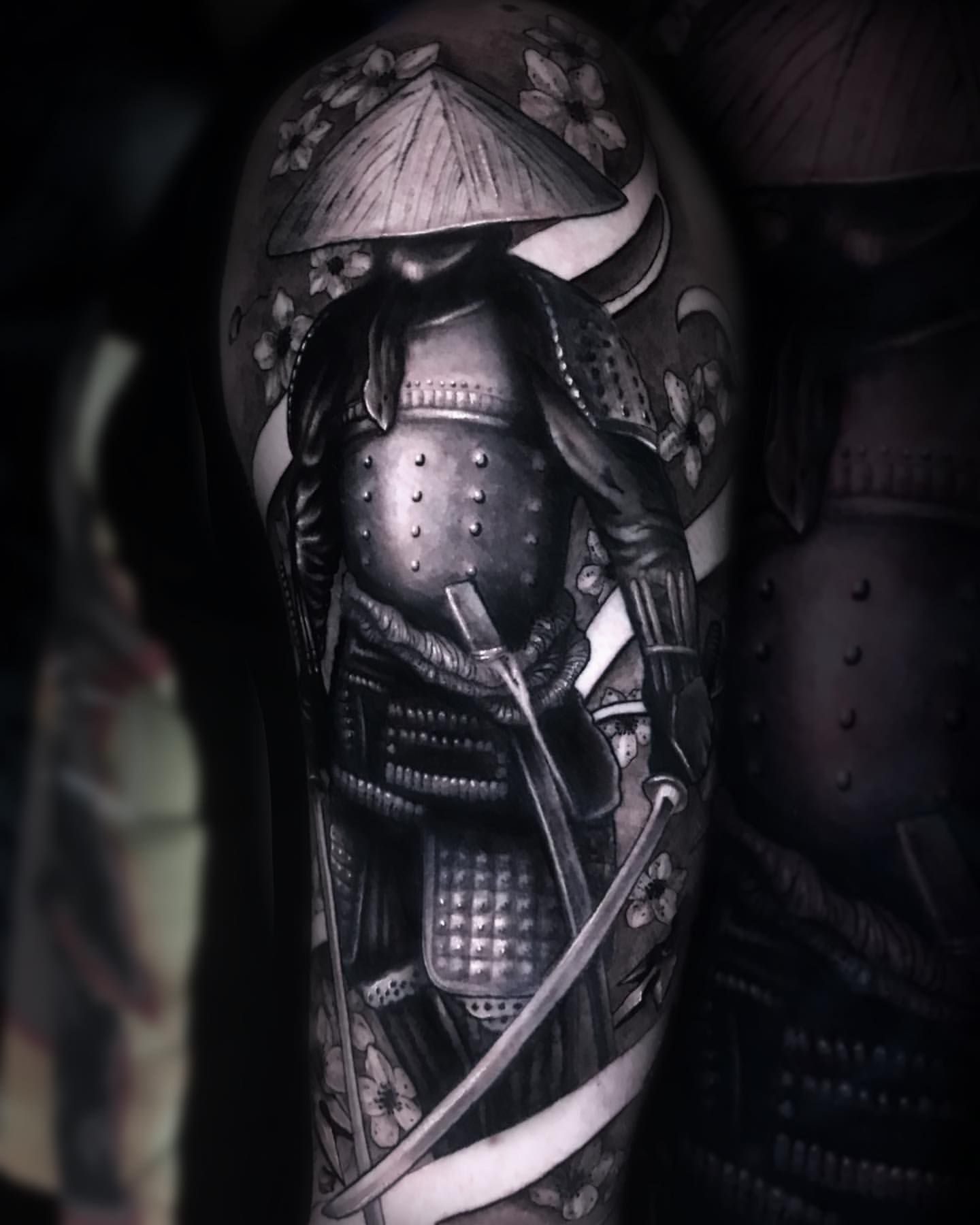 Samurai Tattoo by Jackson Sukhov at Black Gold Tattoo Co in Edmonton Alberta Canada