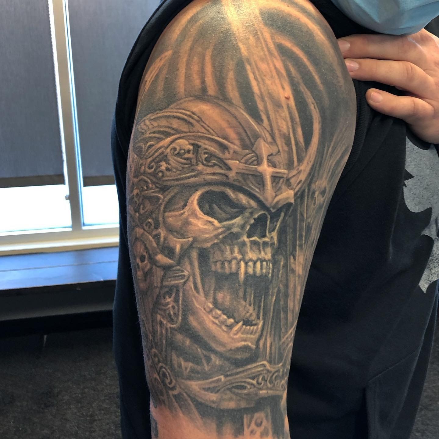 Death Warrior Tattoo by Steve Hayes at Black Gold Tattoo Co in Edmonton Alberta Canada