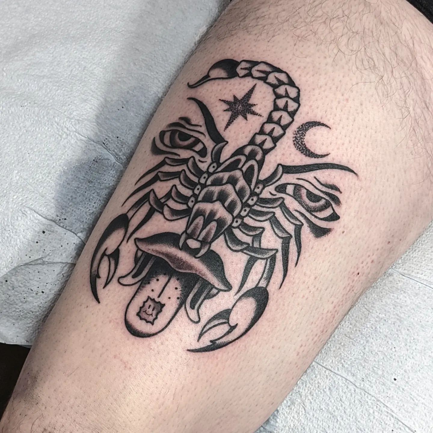 Scorpion Tattoo by Chris Benson at Silver Ghost Tattoo in Edmonton Alberta Canada