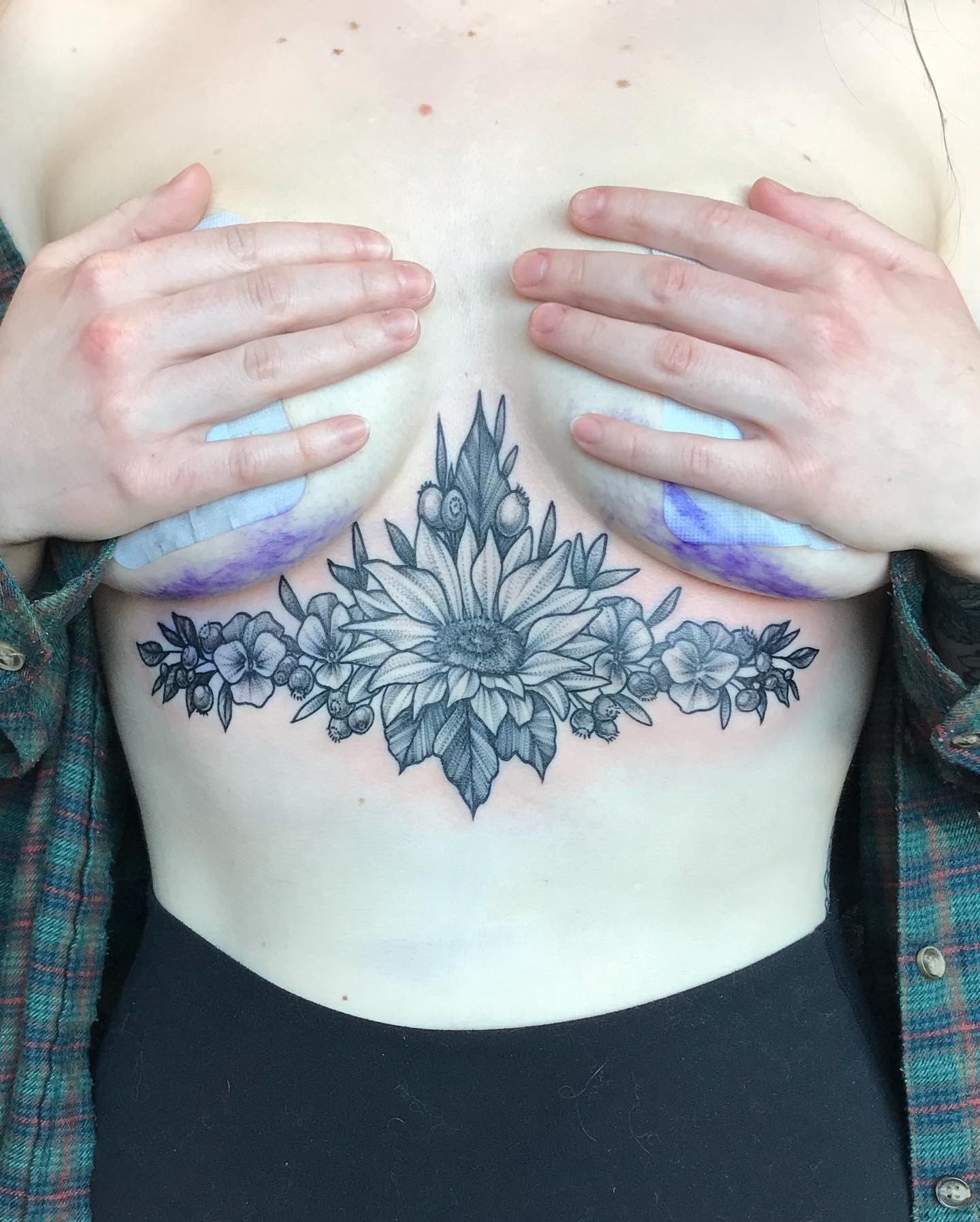 Floral Tattoo Adrienne Alexander at Crimson Empire Tattoo in Edmonton Alberta Canada
