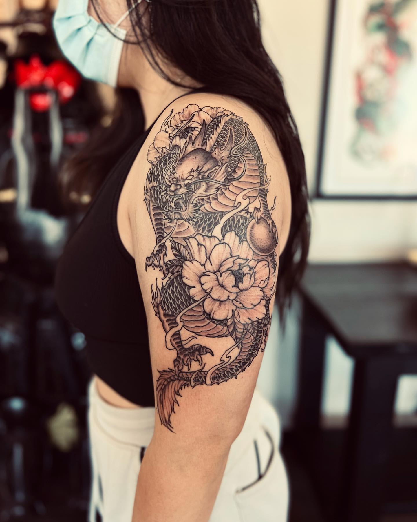 Chinese Dragon Tattoo by Vinny Nguyen at Crimson Empire Tattoo in Edmonton Alberta Canada