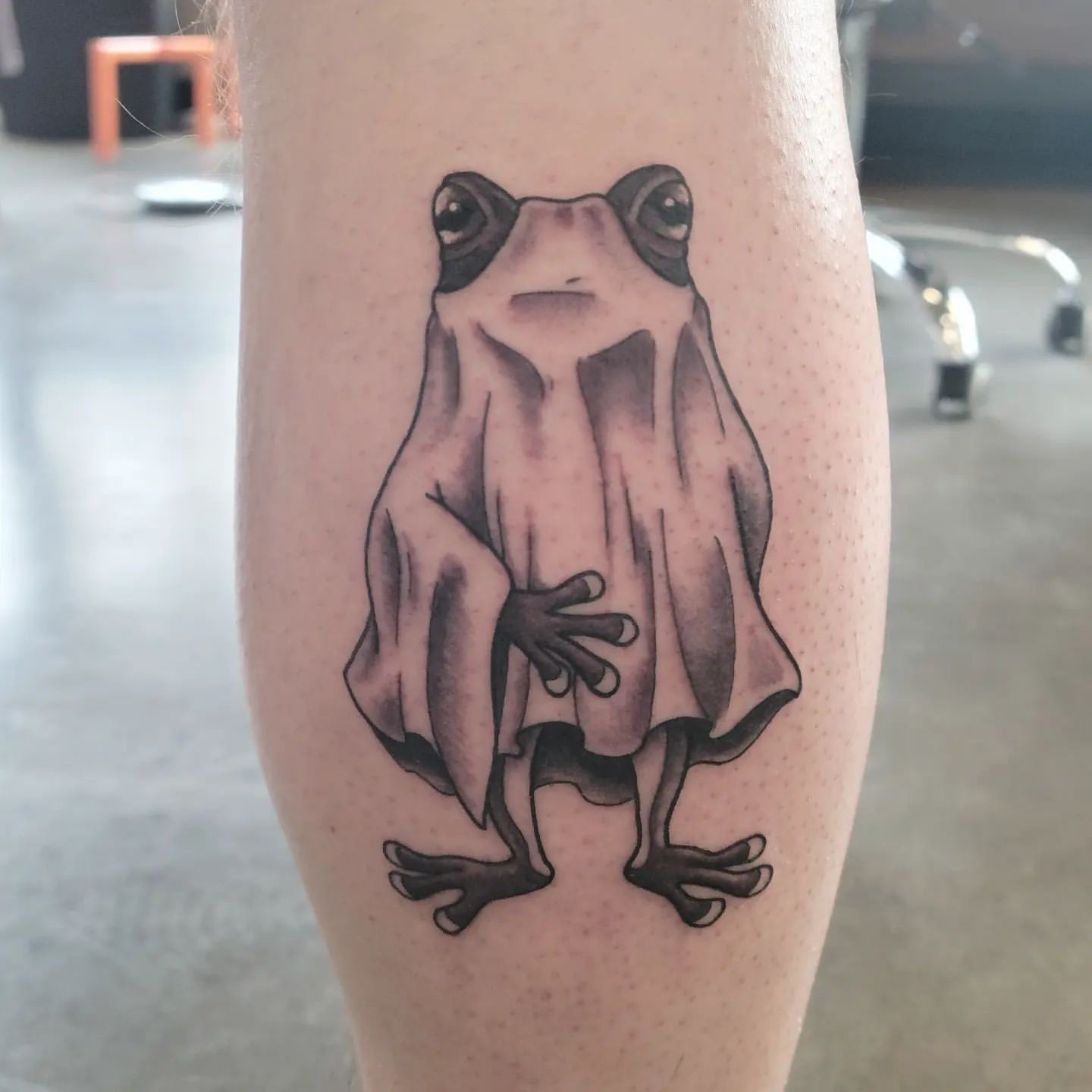 Ghost Frog by Sheila Anderson at Crimson Empire Tattoo in Edmonton Alberta Canada