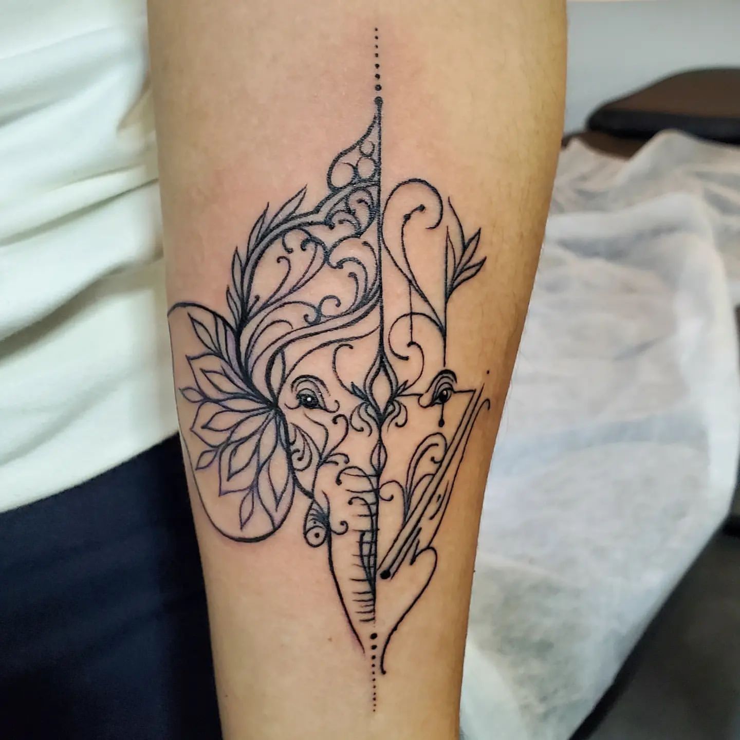 Elephant Tattoo by Ian Wang at Black Gold Tattoo Co in Edmonton Alberta Canada