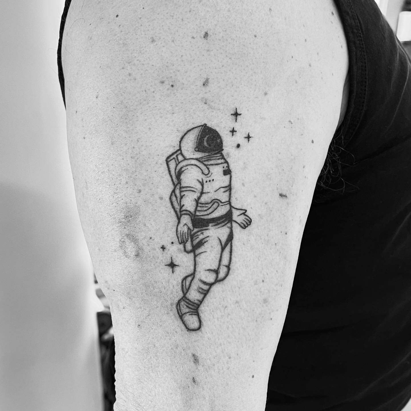 Astronaut Tattoo by Vinny Nguyen at Crimson Empire Tattoo in Edmonton Alberta Canada