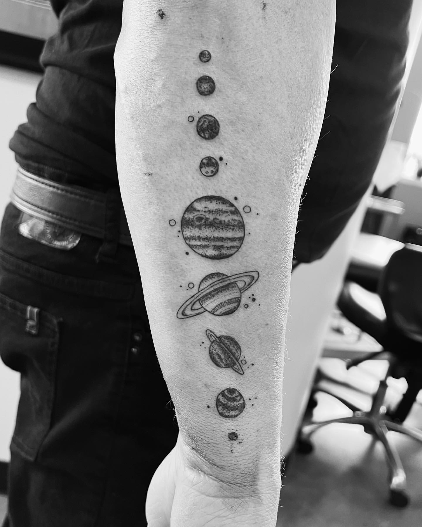 Solar System Tattoo by Vinny Nguyen at Crimson Empire Tattoo in Edmonton Alberta Canada
