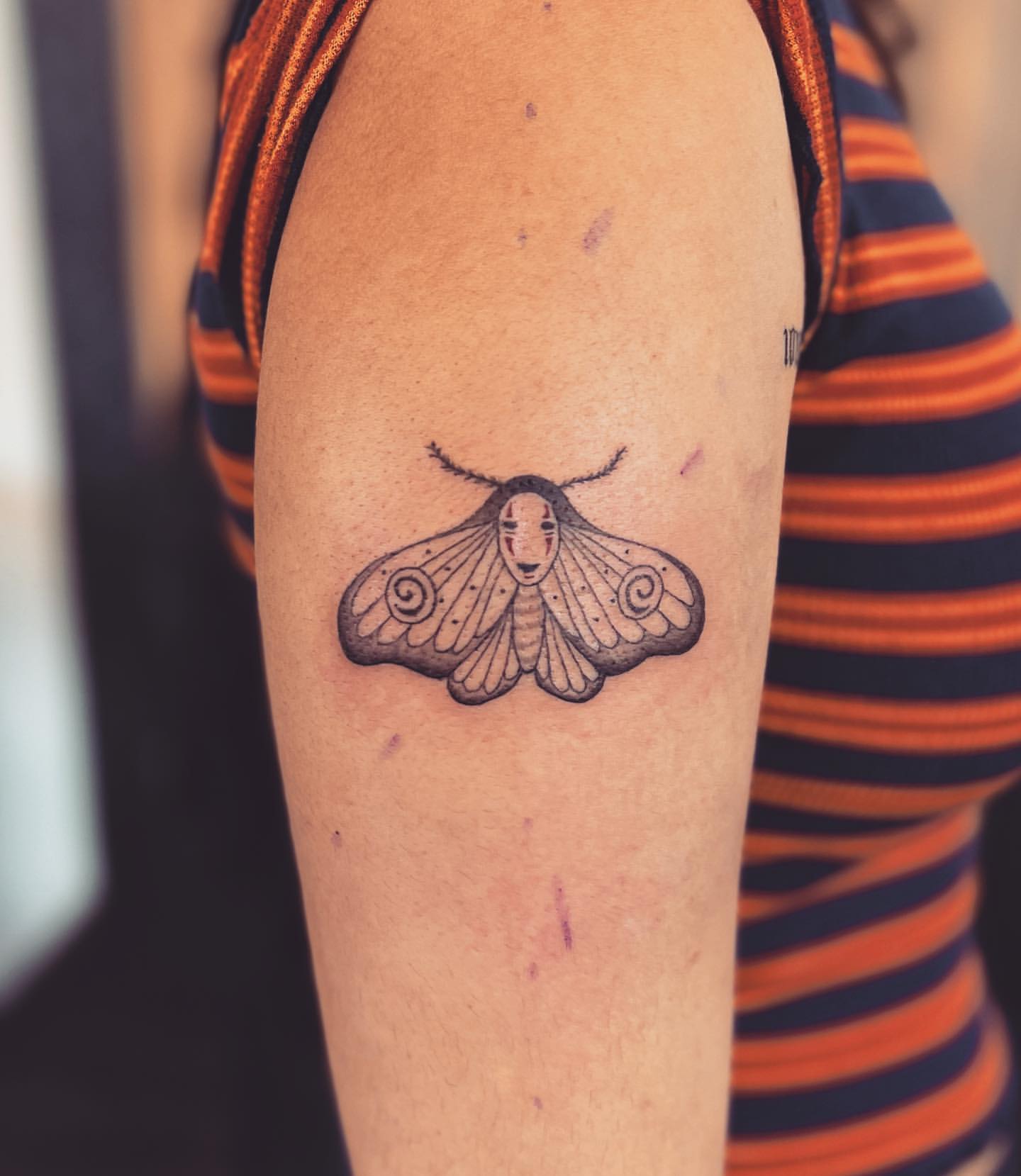 No Face Death Moth Tattoo by Vinny Nguyen at Crimson Empire Tattoo in Edmonton Alberta Canada