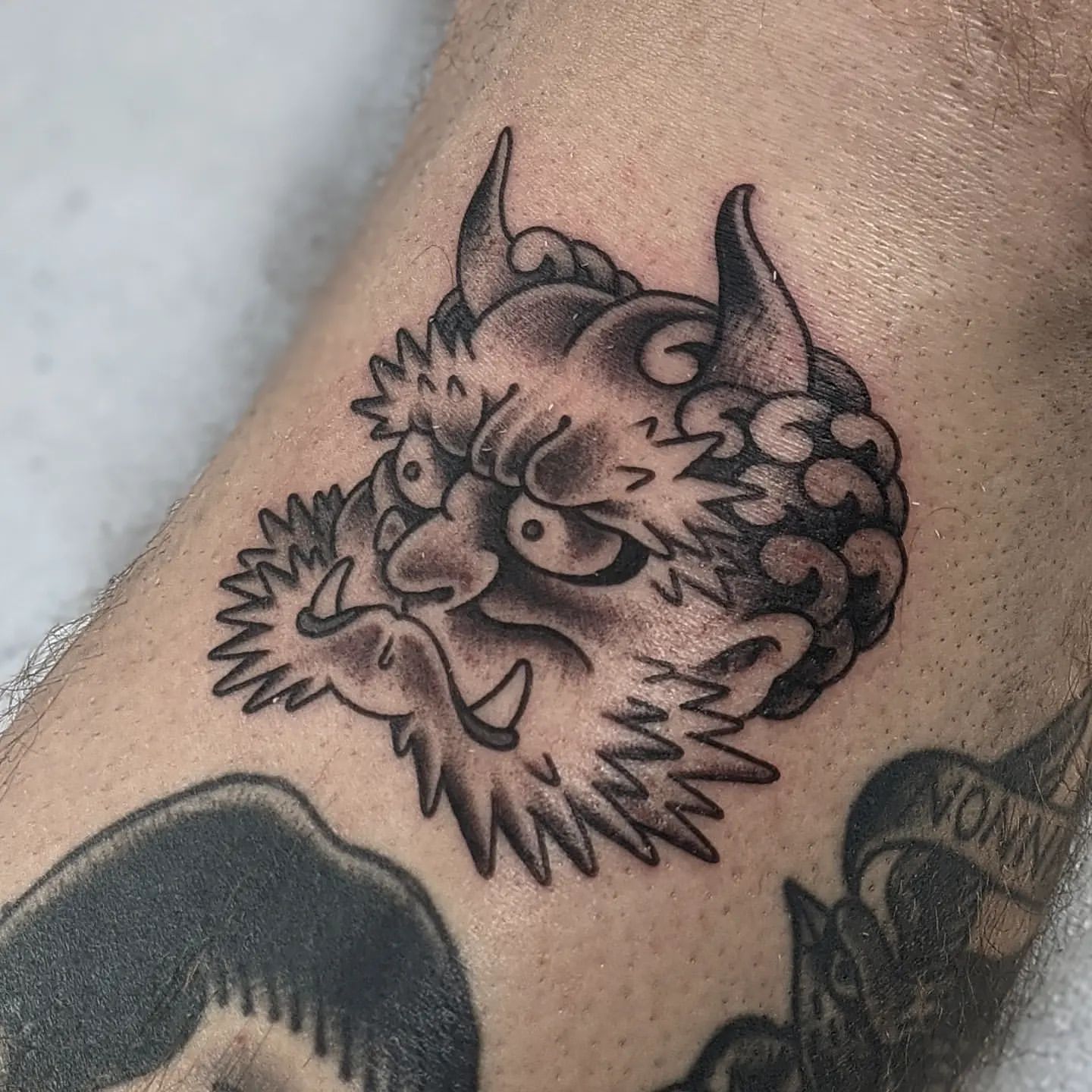 Oni Tattoo by Chris Benson at Silver Ghost Tattoo in Edmonton Alberta Canada