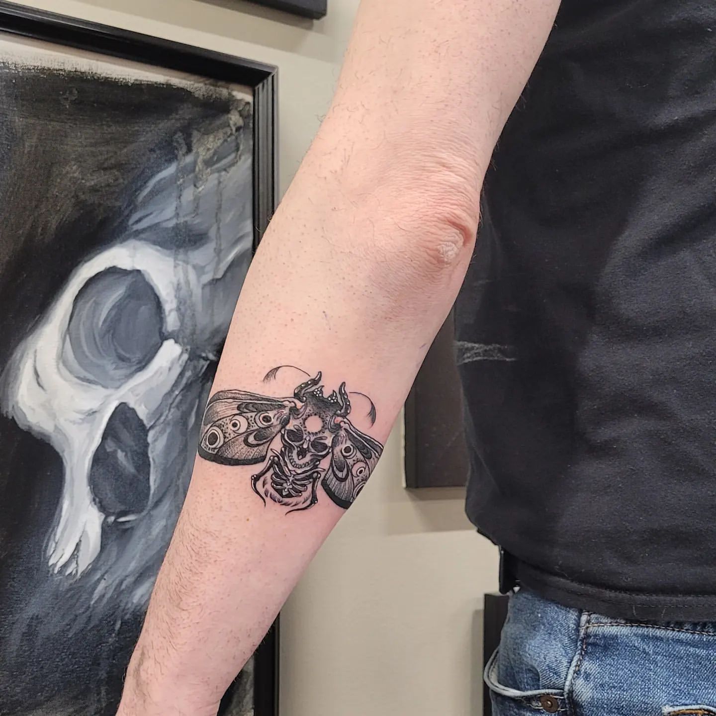 Death Moth Tattoo by Ian Wang at Black Gold Tattoo Co in Edmonton Alberta Canada