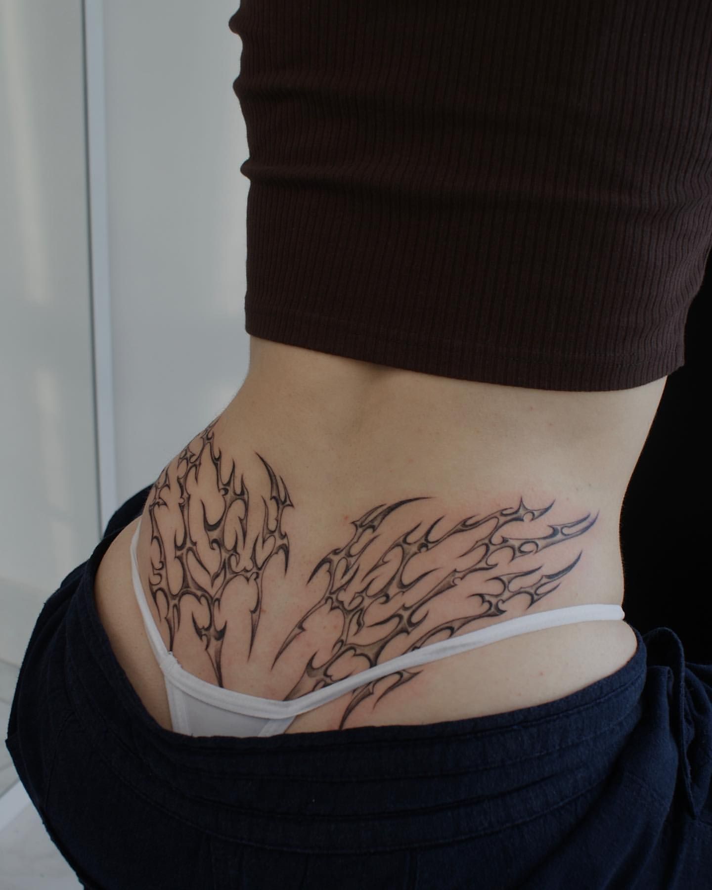 New School Tribal Tattoo by Liza Kruk at Silver Ghost Tattoo in Edmonton Alberta Canada