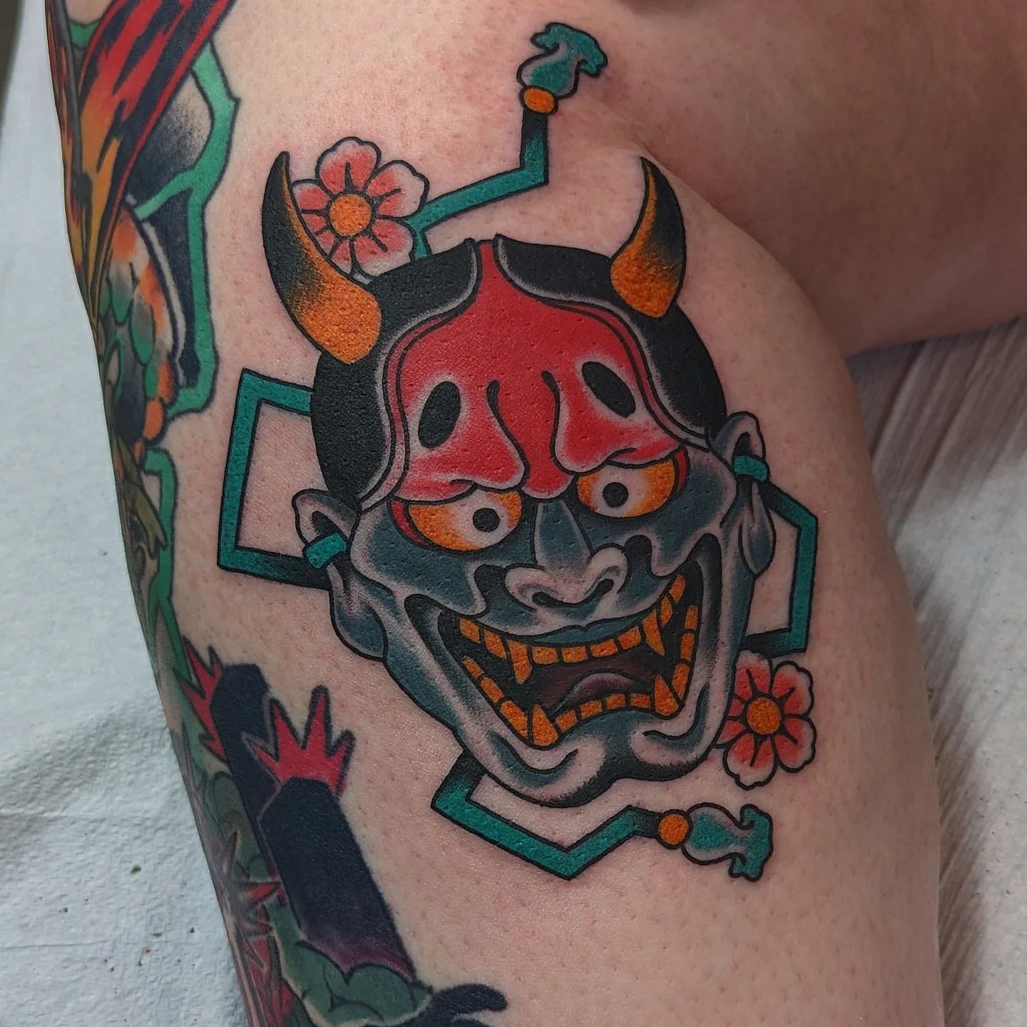 Hannya Tattoo by Chris Benson at Silver Ghost Tattoo in Edmonton Alberta Canada