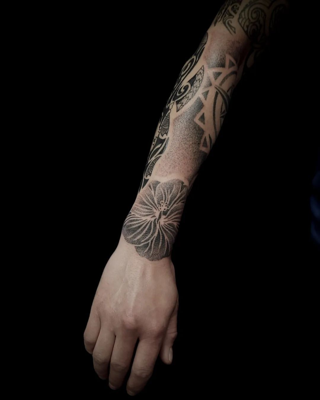 Dotwork Geometric Sleeve by Alex Arnautov at Black Gold Tattoo Co in Edmonton Alberta Canada