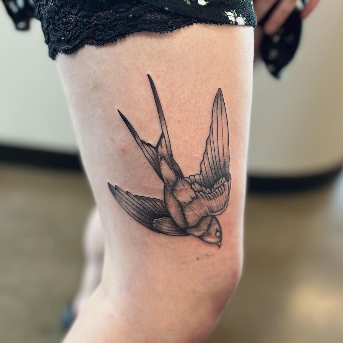 Sparrow Tattoo by Vinny Nguyen at Crimson Empire Tattoo in Edmonton Alberta Canada