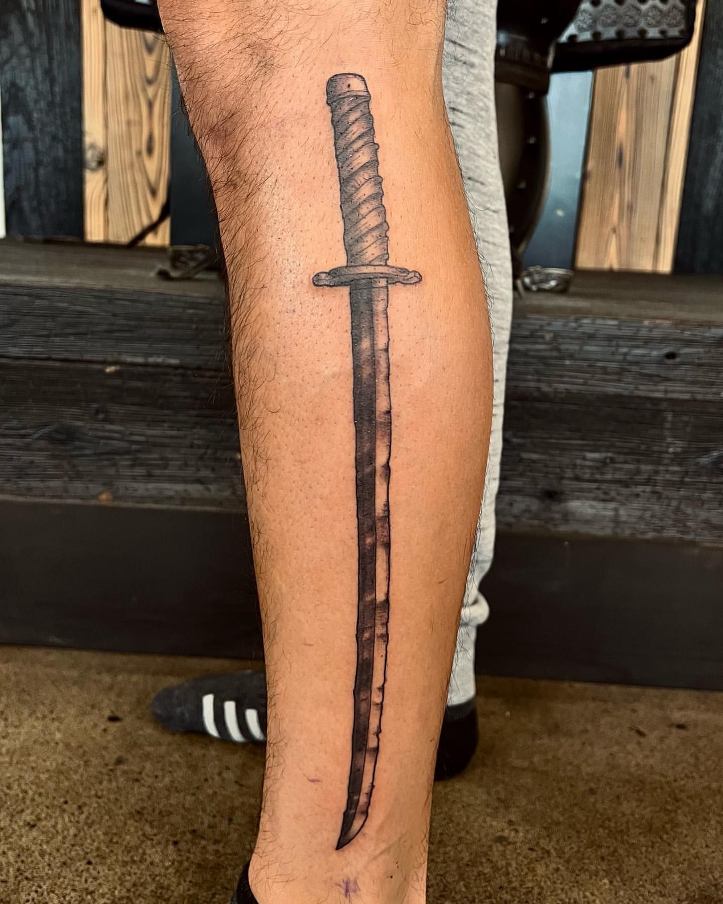 Samurai Sword Tattoo by Vinny Nguyen at Crimson Empire Tattoo in Edmonton Alberta Canada