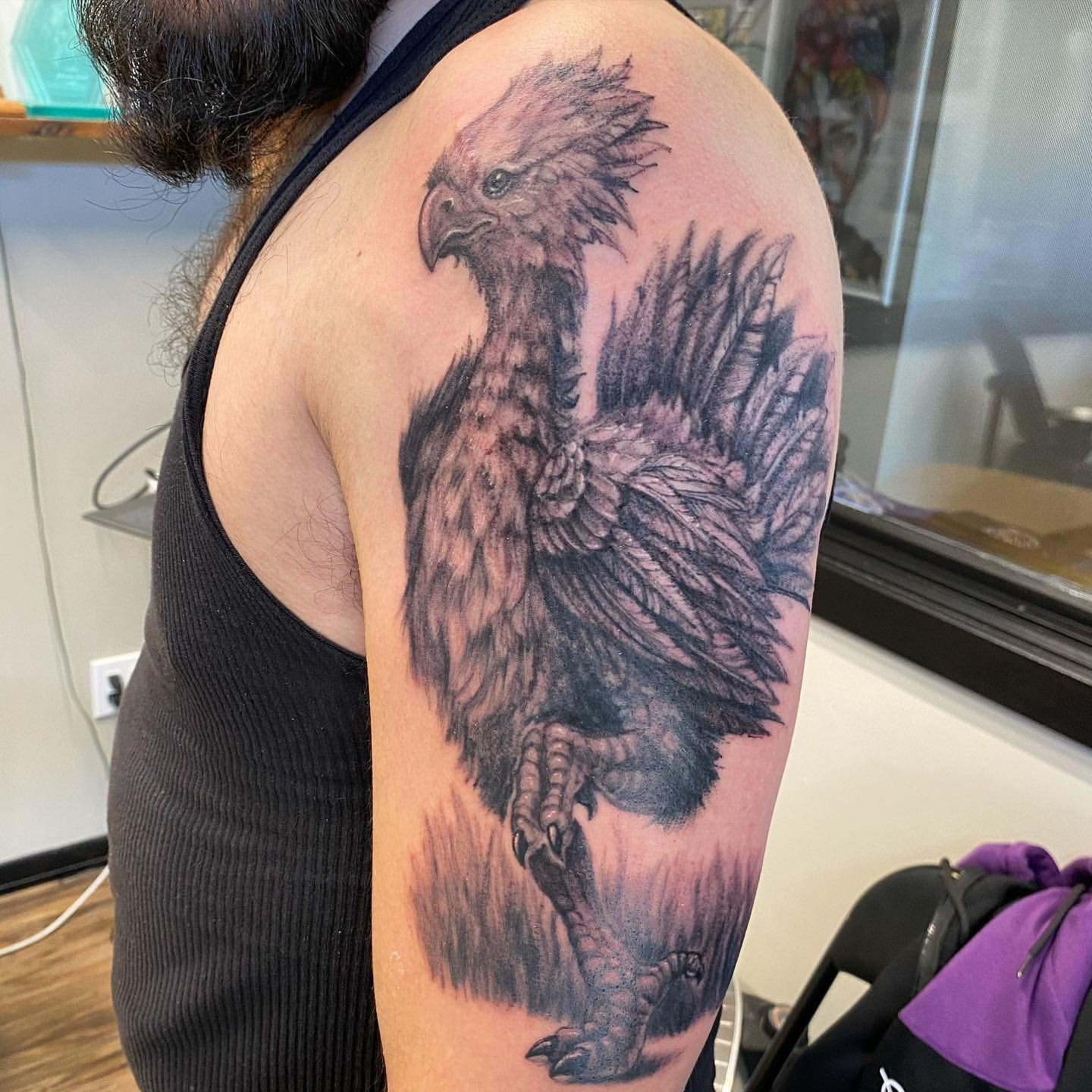 Chocobo Tattoo by Steve Hayes at Black Gold Tattoo Co in Edmonton Alberta Canada