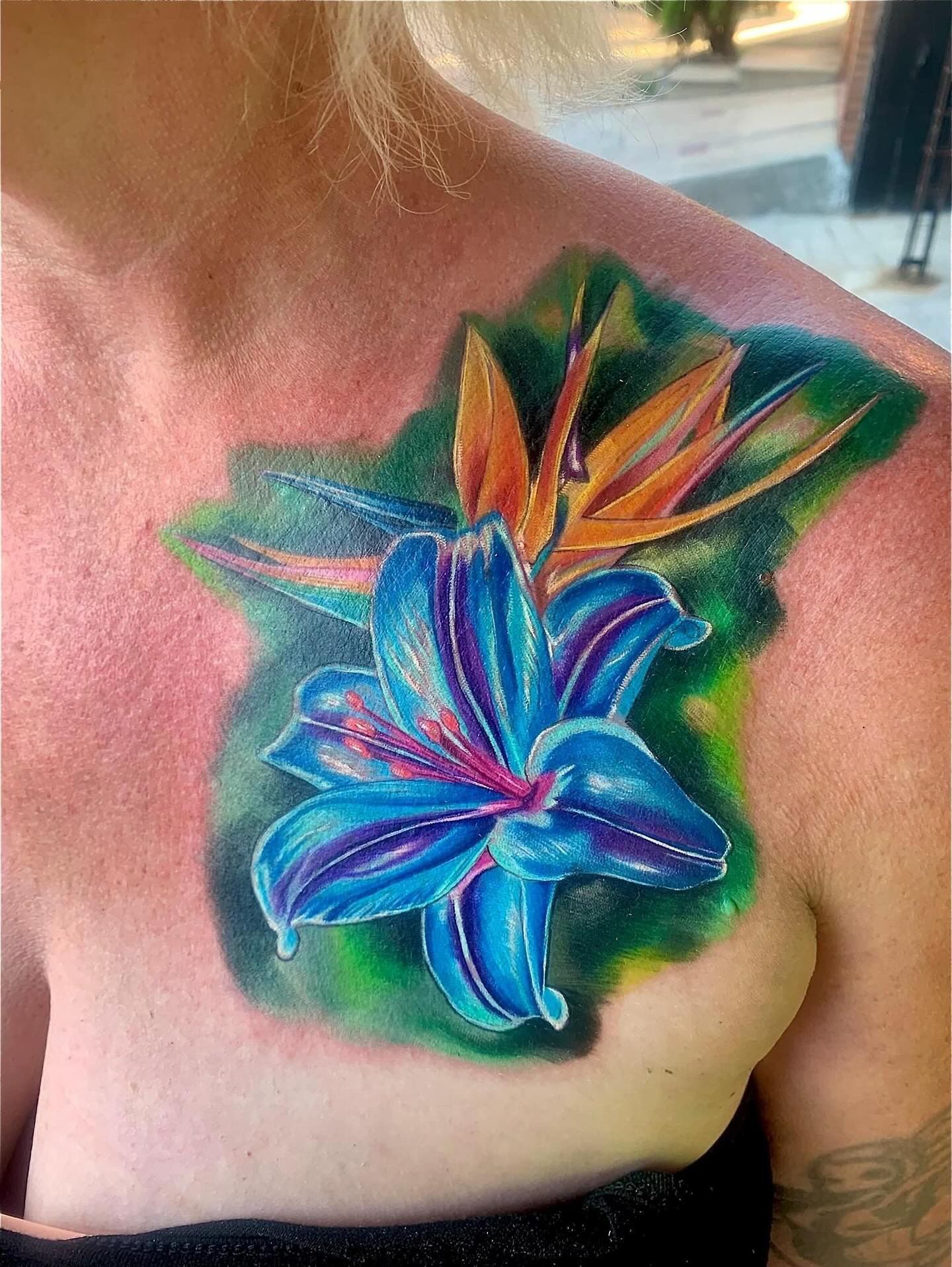 Floral Tattoo by Sly at Silver Ghost Tattoo in Edmonton Alberta Canada