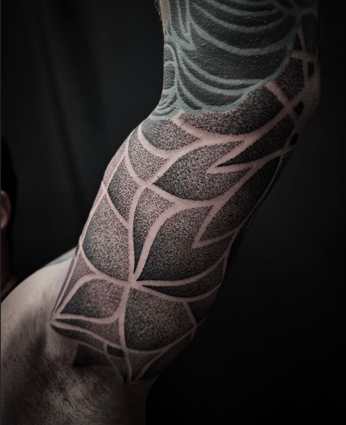 Geometric Dotwork Tattoo by Alex Arnautov at Black Gold Tattoo Co in Edmonton Alberta Canada