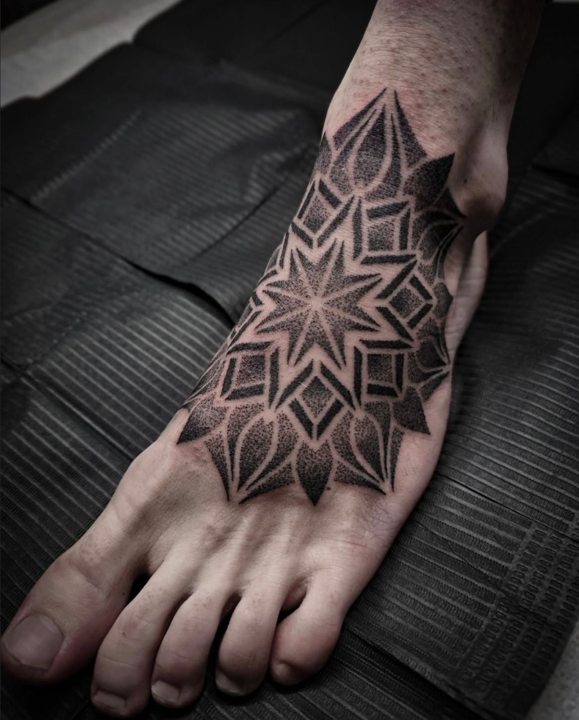 Dotwork Mandala Tattoo by Alex Arnautov at Black Gold Tattoo Co in Edmonton Alberta Canada