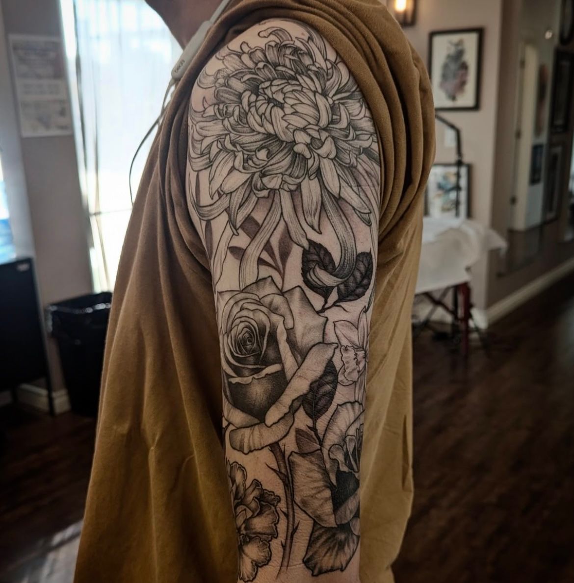 Floral Half Sleeve by Amber Strange at Silver Ghost Tattoo in Edmonton Alberta Canada