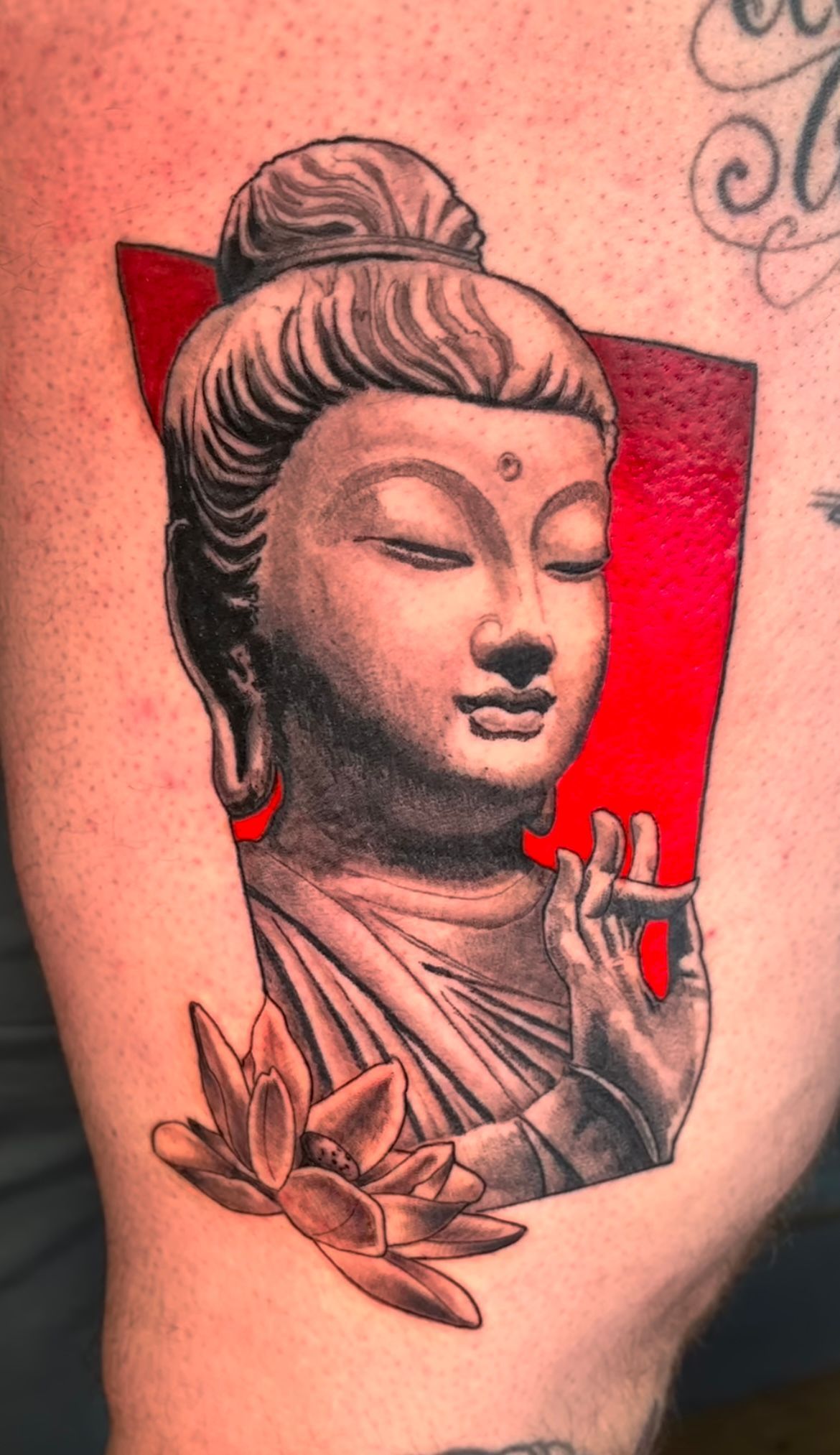 Buddha Tattoo by Keon Courtney at Crimson Empire Tattoo in Edmonton Alberta Canada