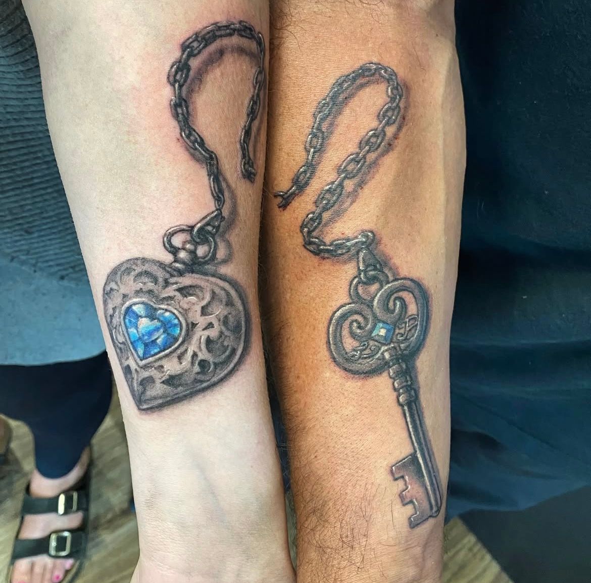 Lock and Key Tattoo by Steve Hayes at Black Gold Tattoo Co in Edmonton Alberta Canada