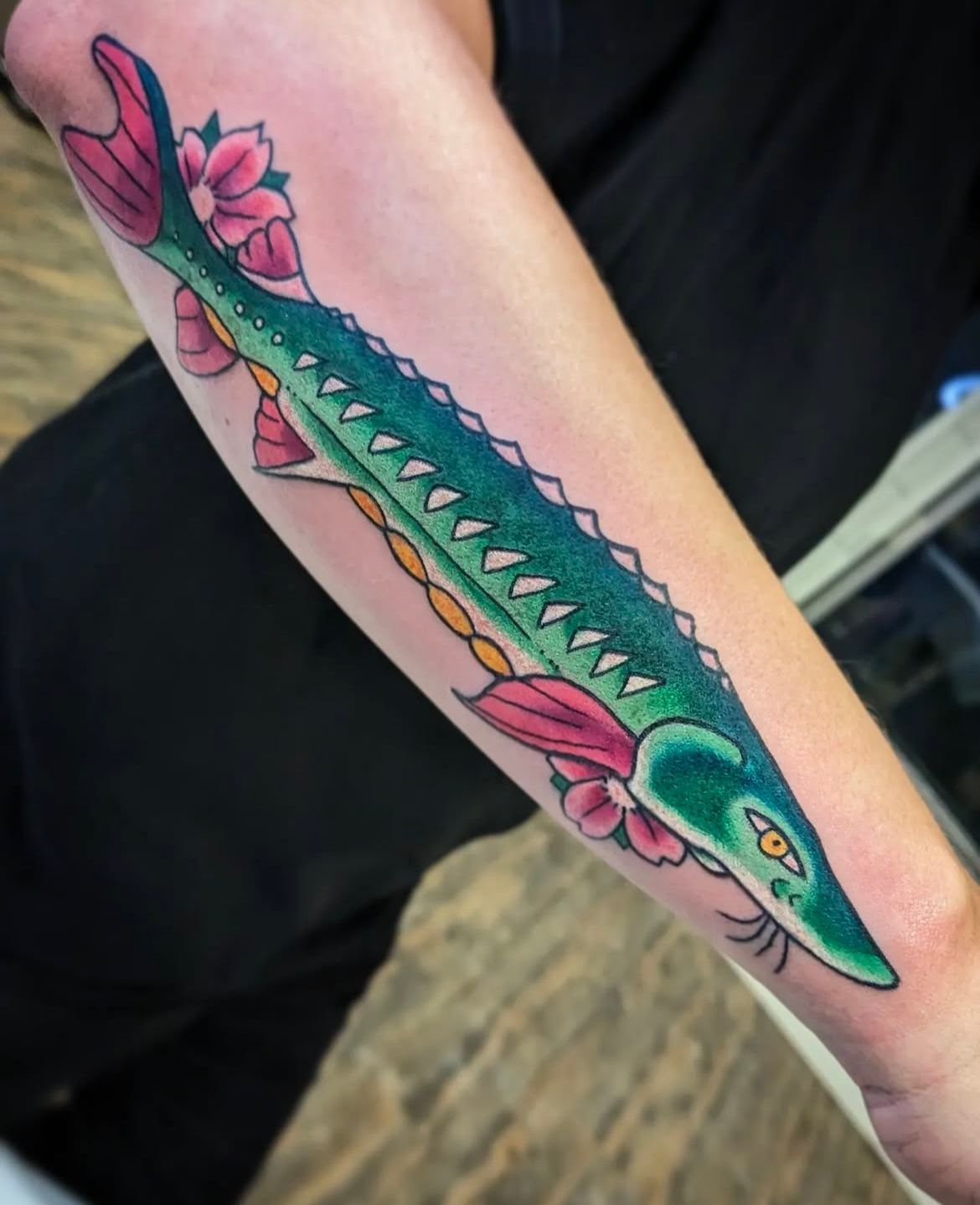 Fish Tattoo by Toby Shipman at Silver Ghost Tattoo in Edmonton Alberta Canada