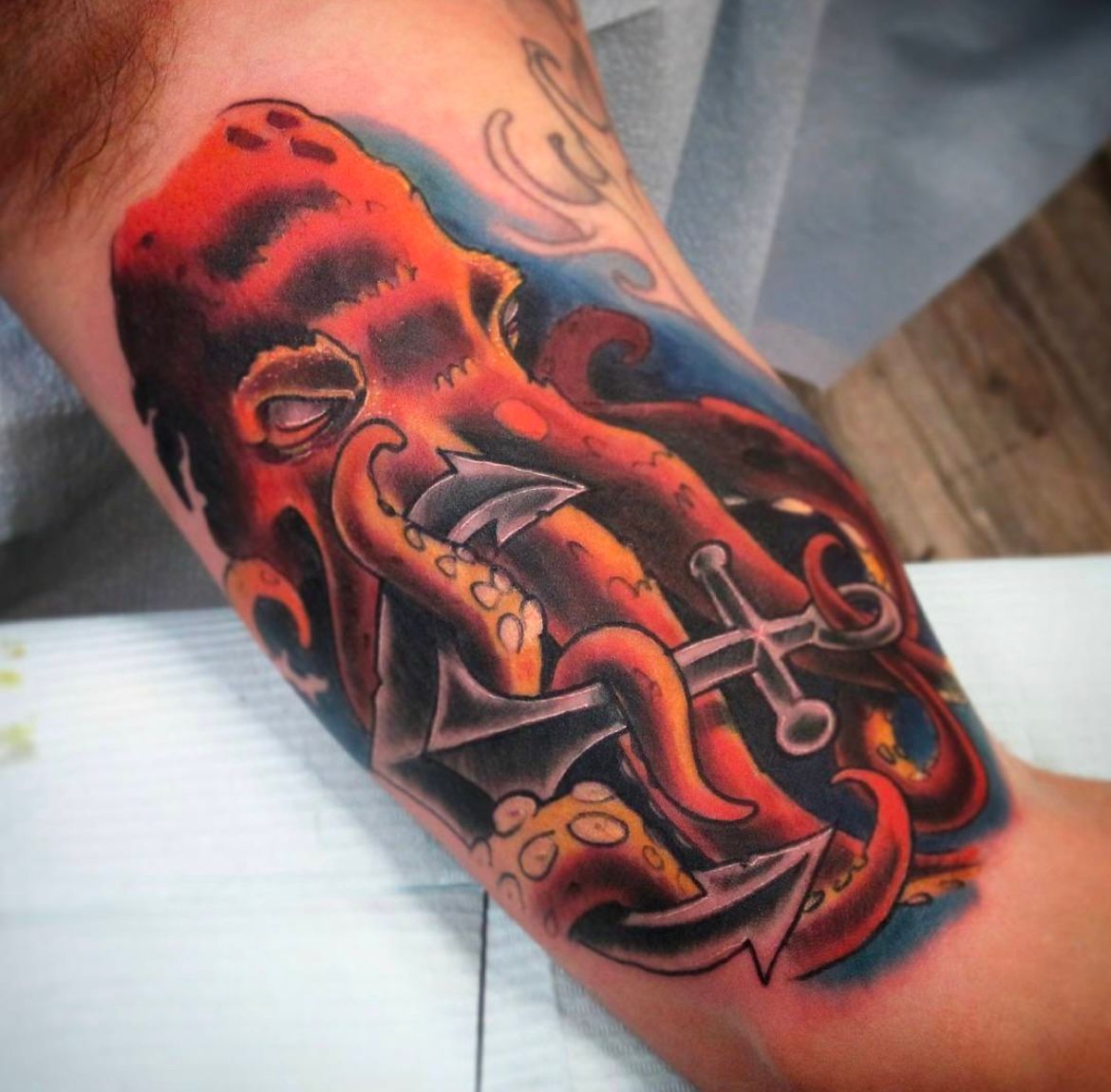 Octopus Tattoo by Toby Shipman at Silver Ghost Tattoo in Edmonton Alberta Canada