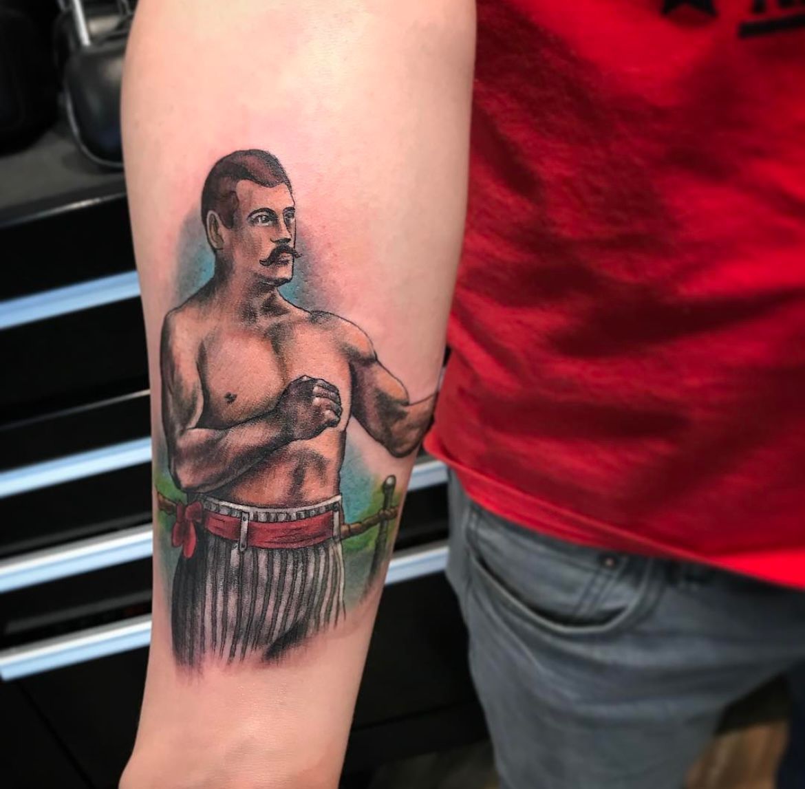 Bare Knuckle Boxer Tattoo by Toby Shipman at Silver Ghost Tattoo in Edmonton Alberta Canada
