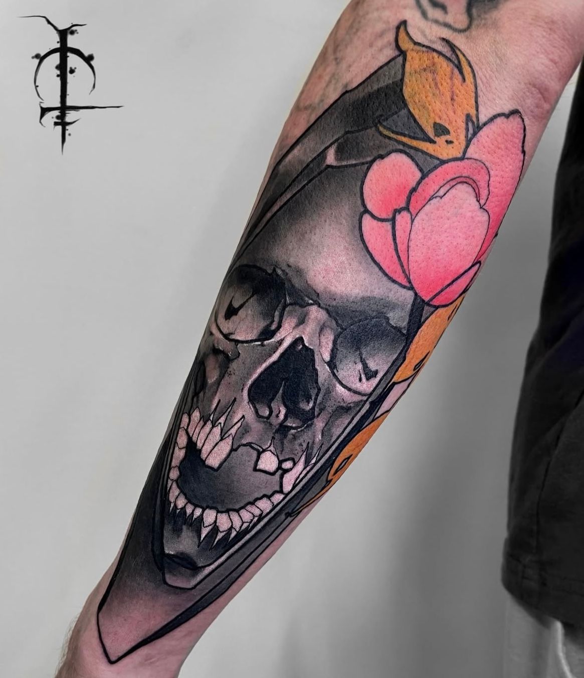 Skull Tattoo by Val at Silver Ghost Tattoo in Edmonton Alberta Canada